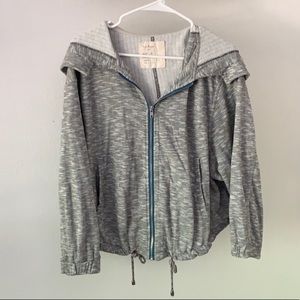 Free people cropped zip up hooded sweatshirt